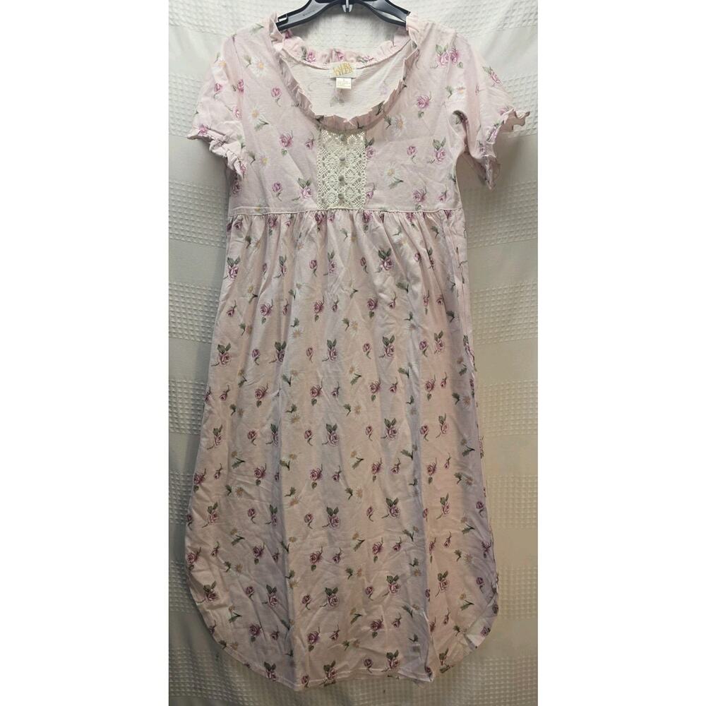 Laura Tyler Vintage Nightgown Long Sleeve Lace Floral Size Small
